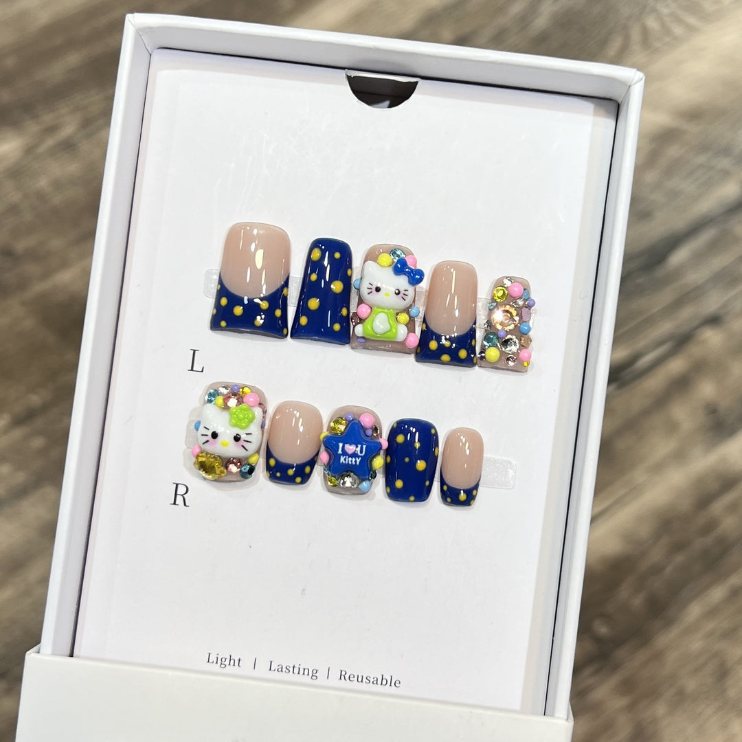 Playful Cartoon-Themed Press-On Nail Set Bowlift
