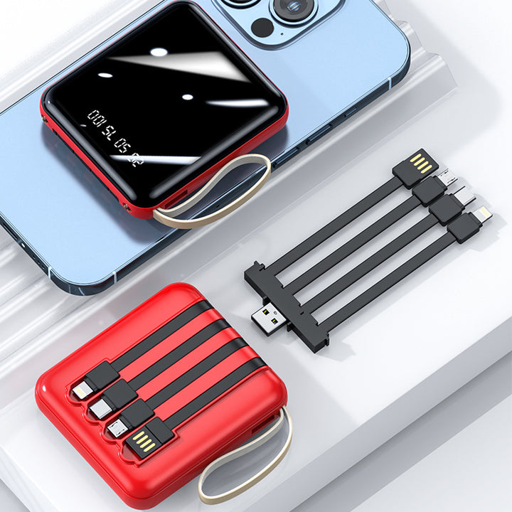 Multifunctional power bank with integrated charging cable Bowlift