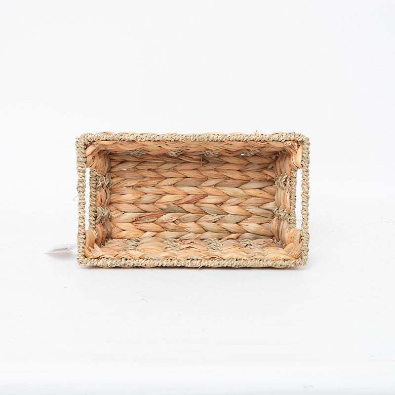 Rustic storage basket made of woven natural material