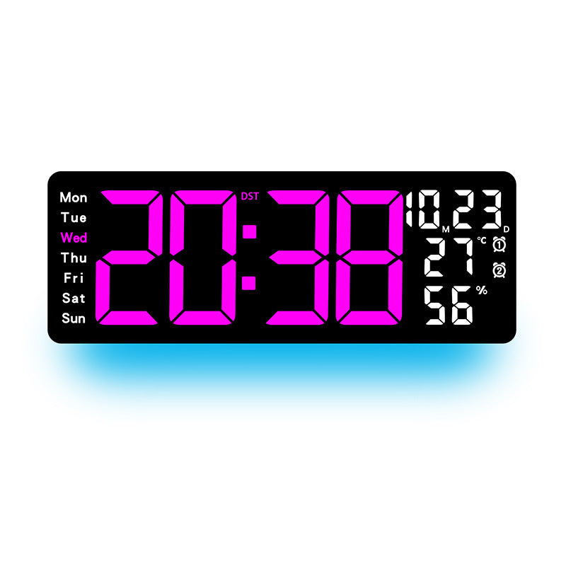 Digital Multi-Function Alarm Clock with Color LED Display Bowlift