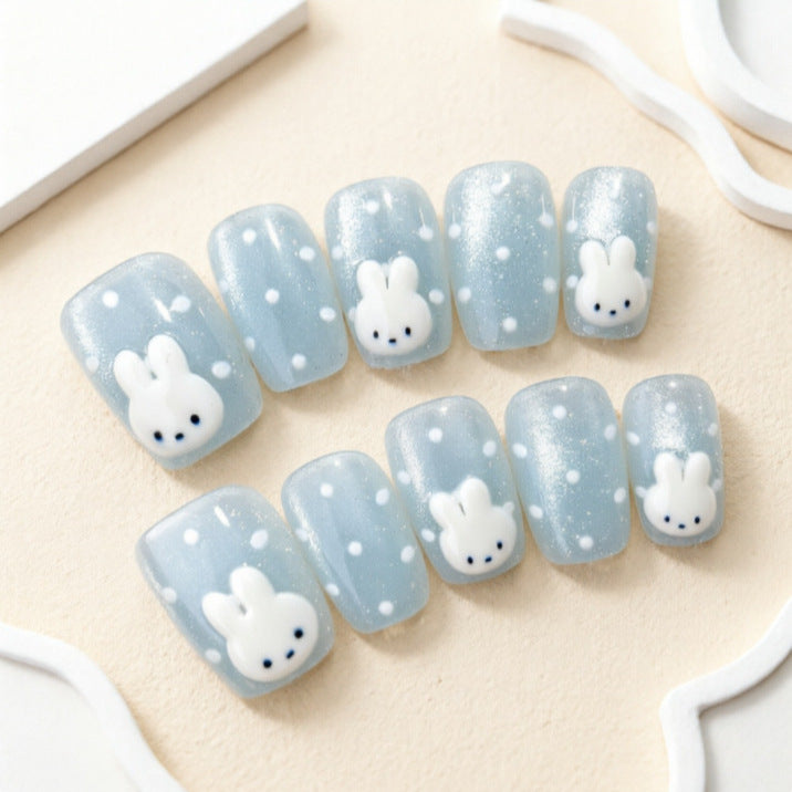 Artificial nails with sweet bunny motif Bowlift
