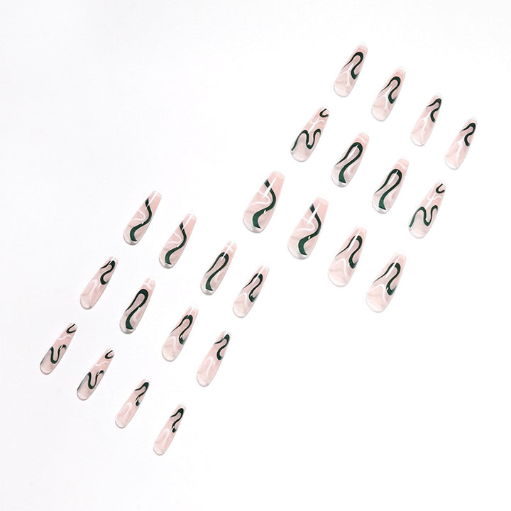 Artifical nails with luxurious wave pattern Bowlift