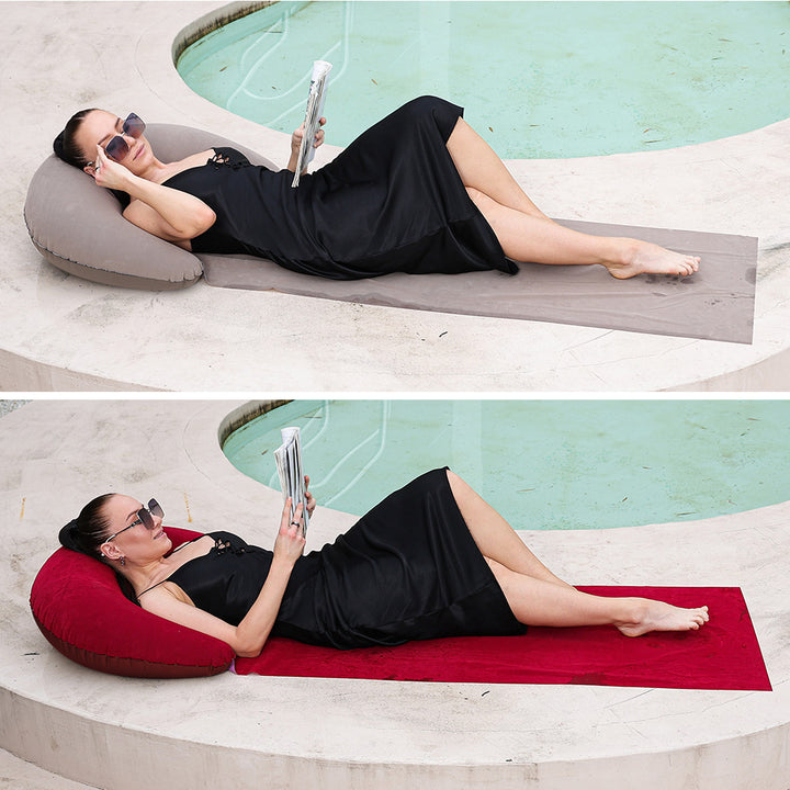 Women Inflatable Relax Lounge Chair with Integrated Headrest Bowlift