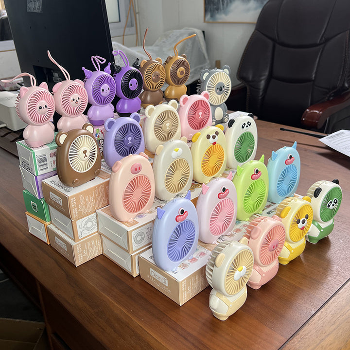 Cooling portable handheld bear-ear mini fan with adjustable tilt USB rechargeable desktop stand Bowlift