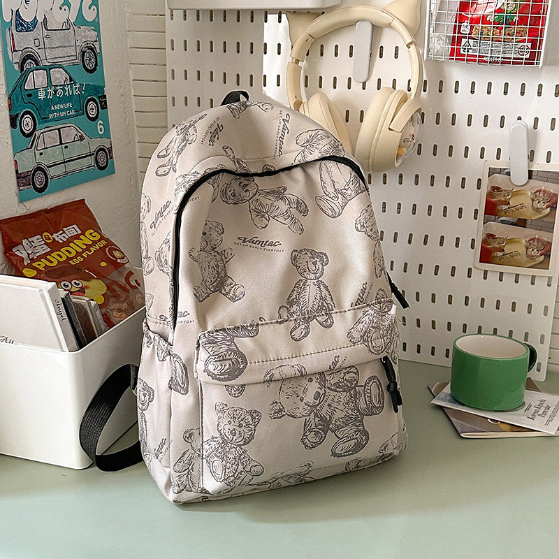 Cute Teddy Bear Print Backpack