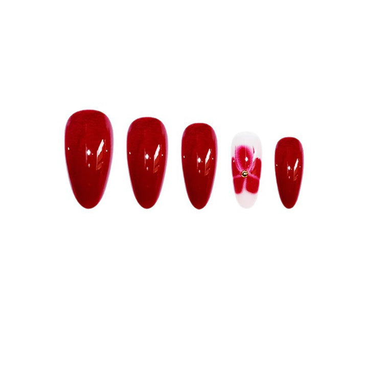 Elegant Floral Press-On Nail Set Bowlift
