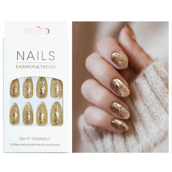 Glittering Long Stiletto Press-On Nails Bowlift