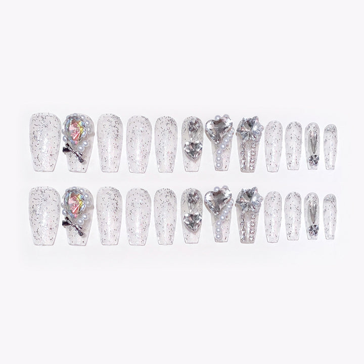 Decorative Crystal Embellished Nail Tips Bowlift