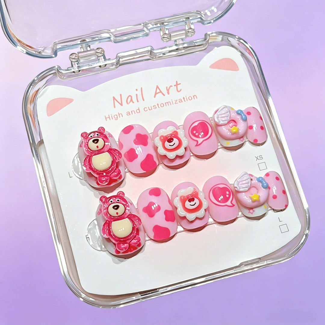 Customized Cartoon-Inspired Press-On Nail Art Set Bowlift