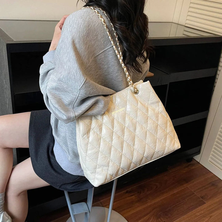 Quilted Chain-Handle Handbag Bowlift