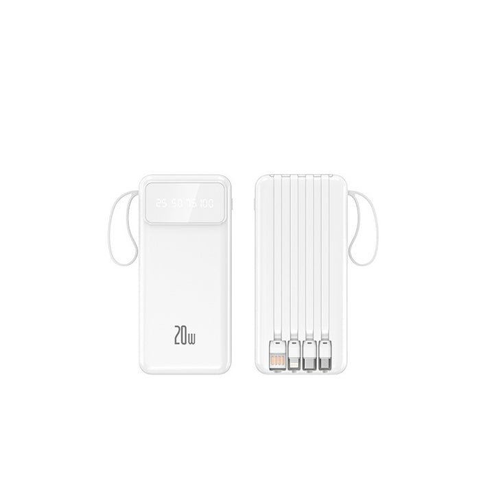 Powerbank with integrated multifunctional charging cables and digital display Bowlift
