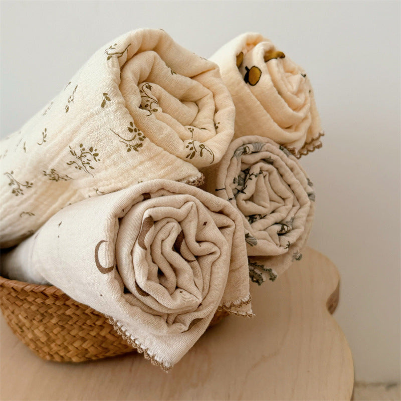 Women's Cozy Cotton Blanket with Floral Design Bowlift