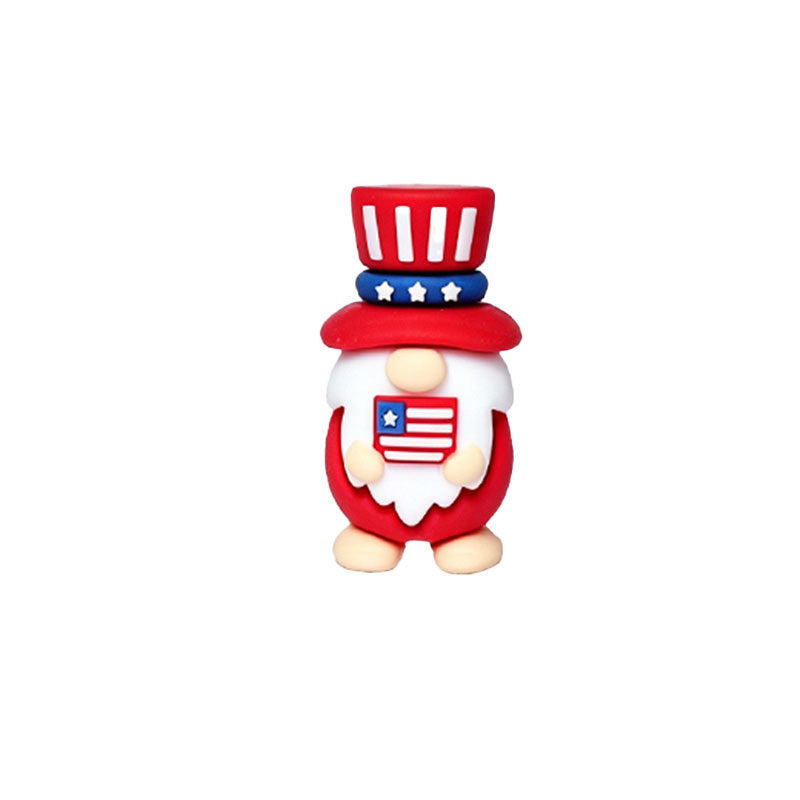 Unisex nan handcrafted decorative gnome set made of air-drying modeling clay with star and heart appliqué Bowlift