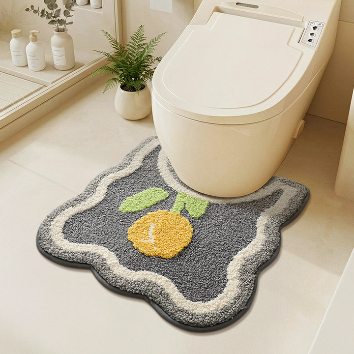Floral Design Memory Foam Bath Mat Bowlift