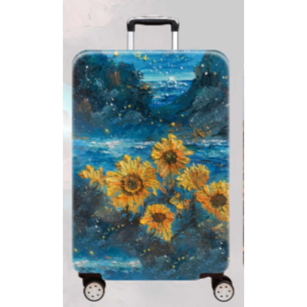 Women's Hard Shell Travel Suitcase with Elegant Lotus Design Bowlift