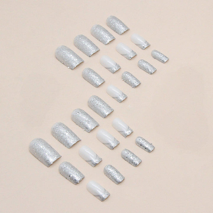 Elegant Crystal Accent Press-On Nail Tips Bowlift