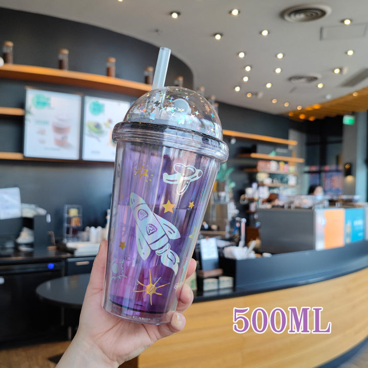 Women Insulated Water Bottle with Creative Astronaut Design Bowlift
