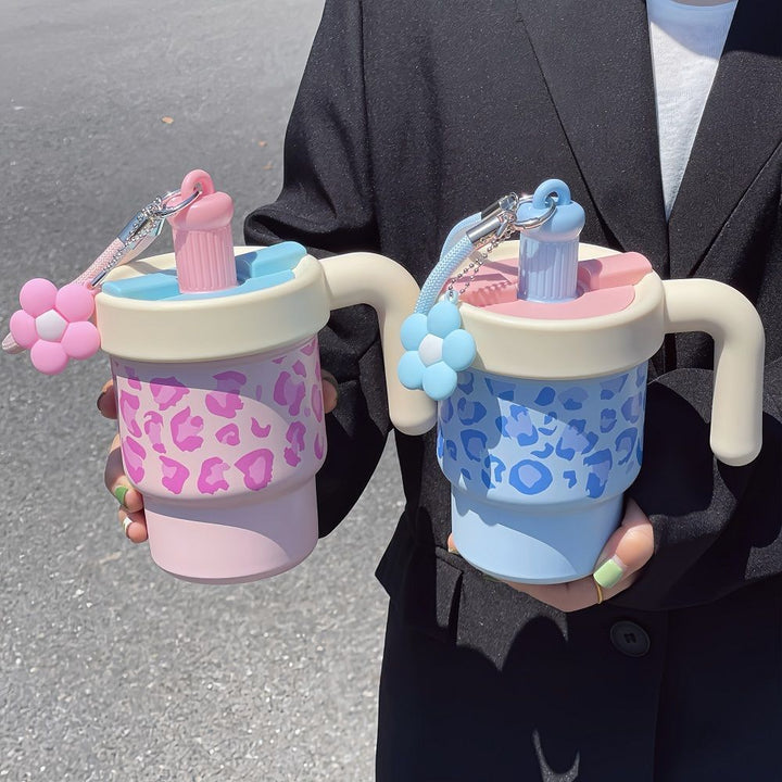Ladies insulating cup with creative handle and animal design Bowlift