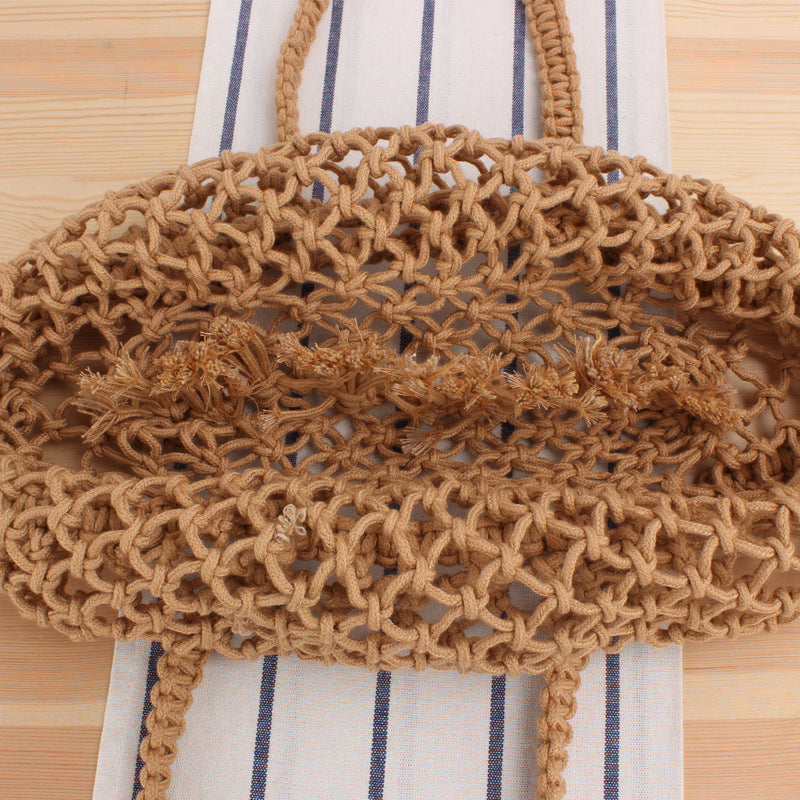 Multifunctional Macrame Tote Bag Bowlift