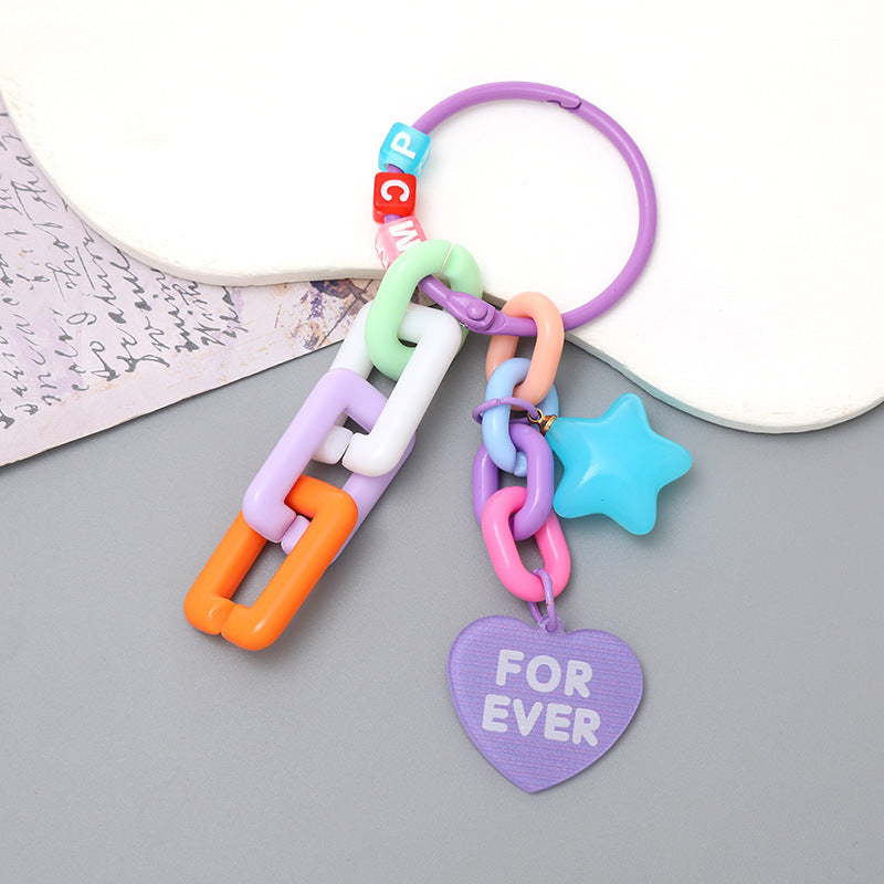 Playful keychain with colorful plastic chains Bowlift