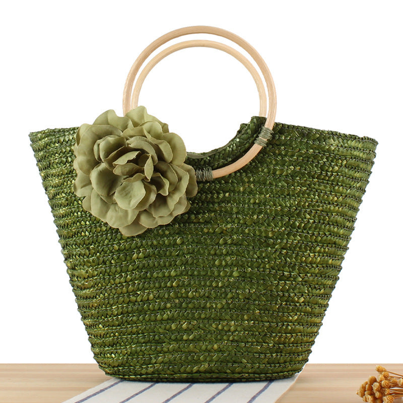Basket bag with decorative floral design Bowlift