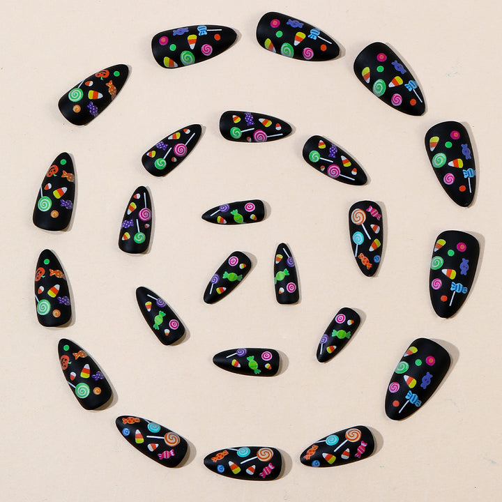 Festive Candy-Themed 3D Nail Art Extensions Bowlift