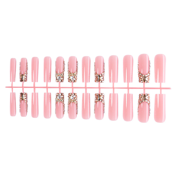 Glamorous Rhinestone-Embellished Press-On Nail Set Bowlift
