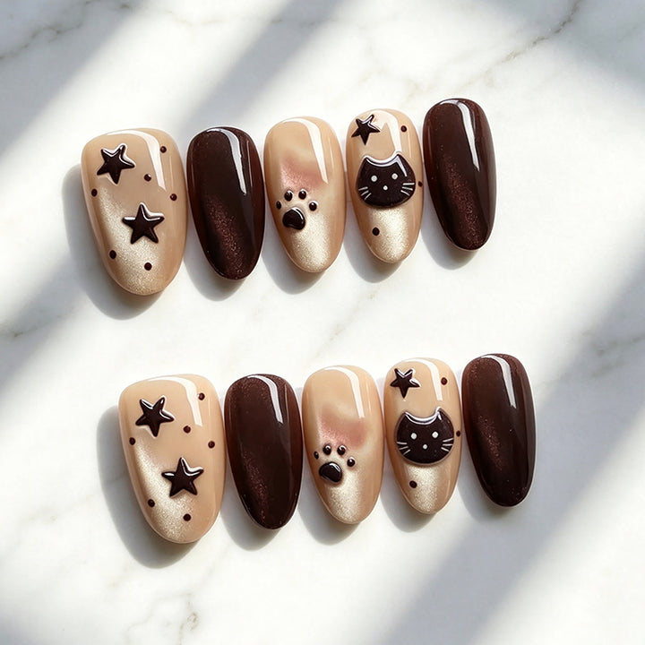 Thematic Artistic Press-On Nail Design Bowlift