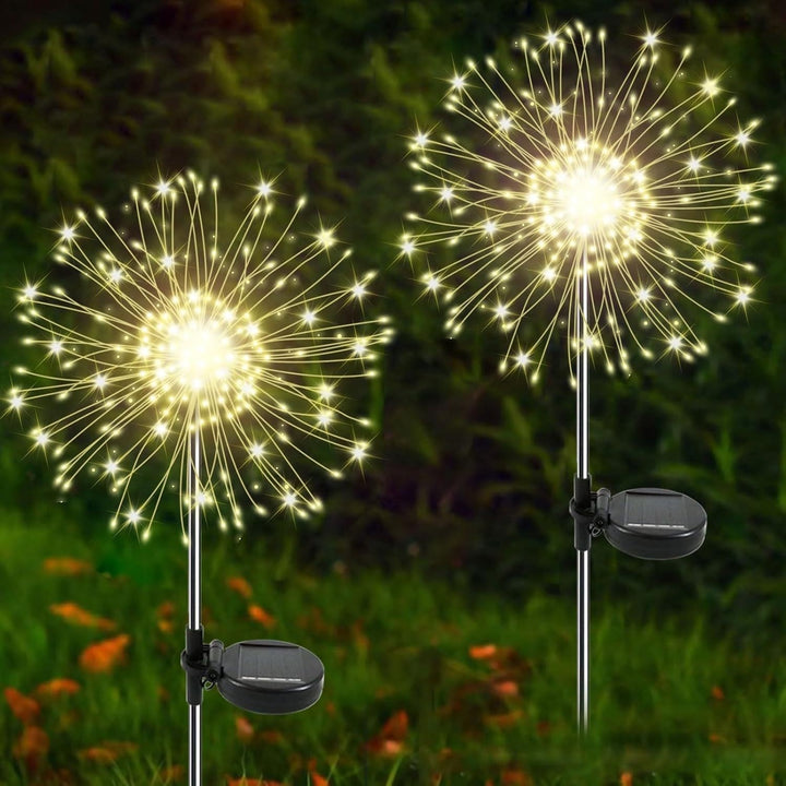 Solar Firework Garden Stake LED Starburst Light With Telescoping Stainless Stake Bowlift