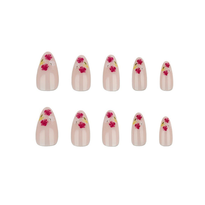 Artificial nails with floral accents Bowlift