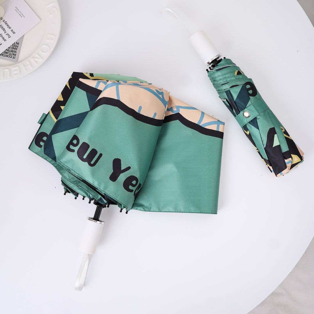 Ladies innovative folding umbrella with unique graphic design Bowlift