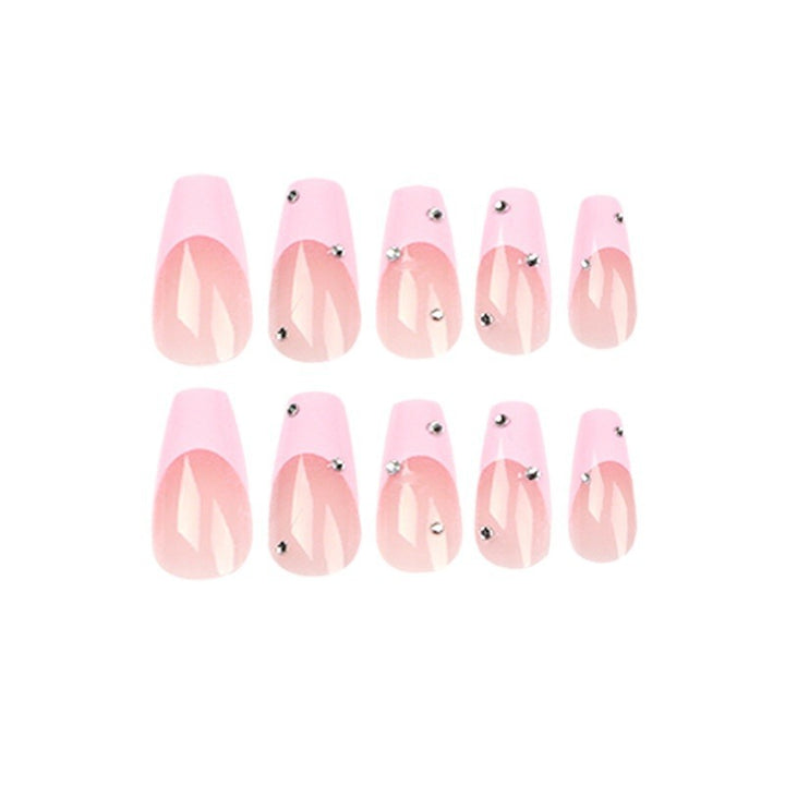 Elegant artificial nails with glitter and ombre effect Bowlift