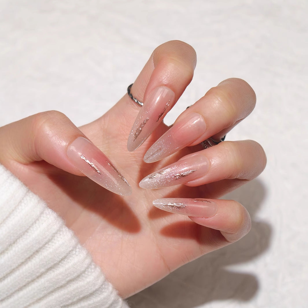 Elegant Stiletto Press-On Nails with Glitter Accents Bowlift 1789085706