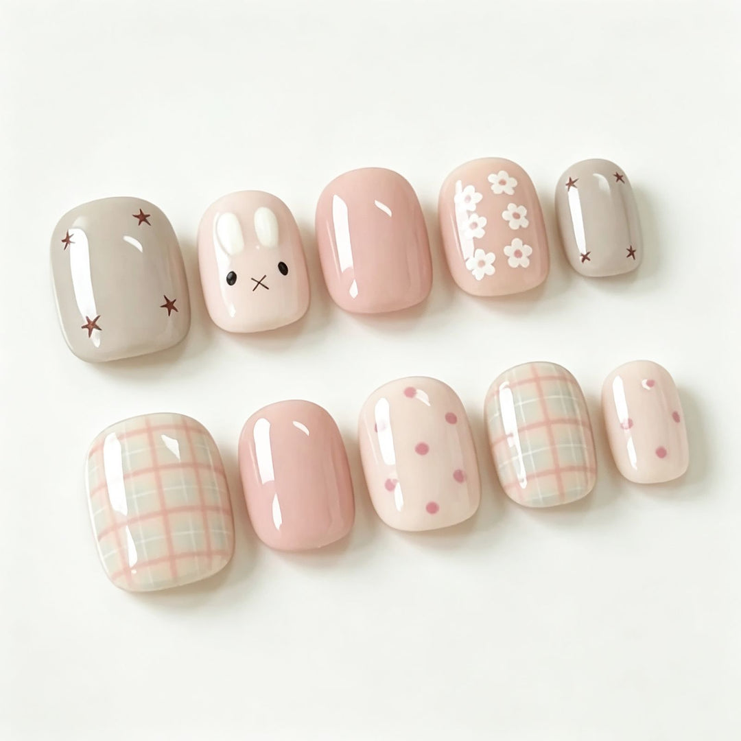 Creative Themed Press-On Nail Art Set Bowlift