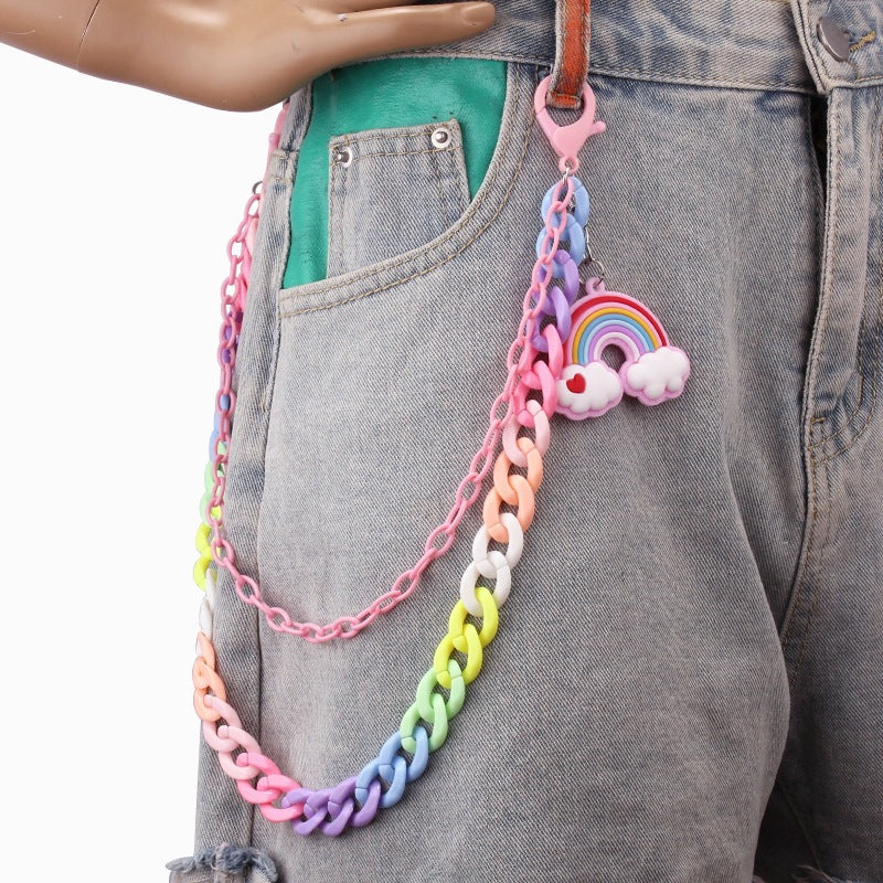 Keychain made of colorful plastic chains with Bowlift pendant