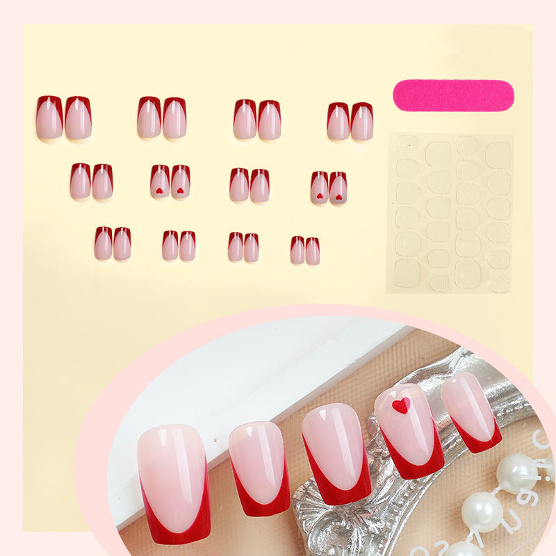 Elegant Heart Design Press-On Nails Bowlift