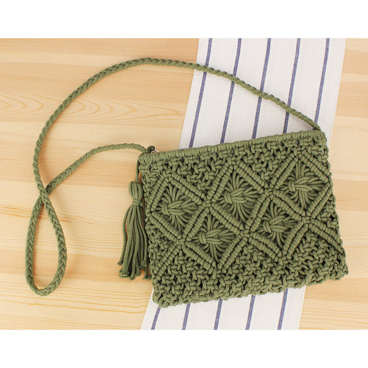 Hand-manipulated Macramé Crossbody Bag Bowlift