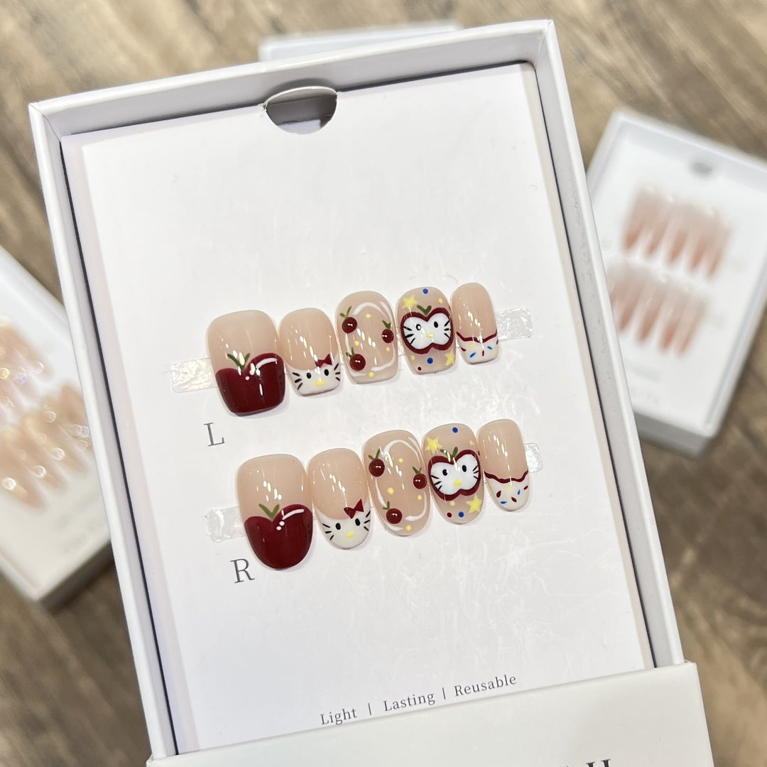 Artistic Character-Themed Press-On Nail Art Set Bowlift