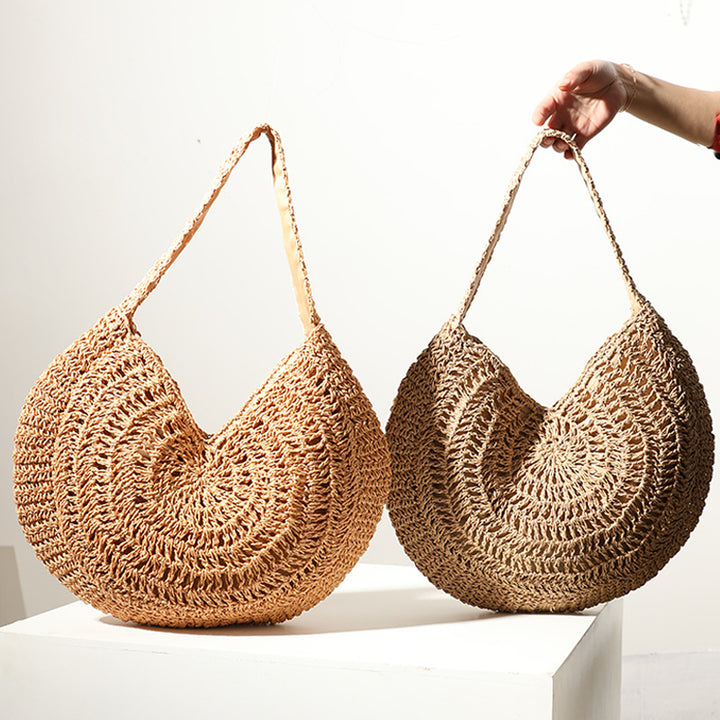 Crocheted Beach Bag in Artistic Spiral Design Bowlift