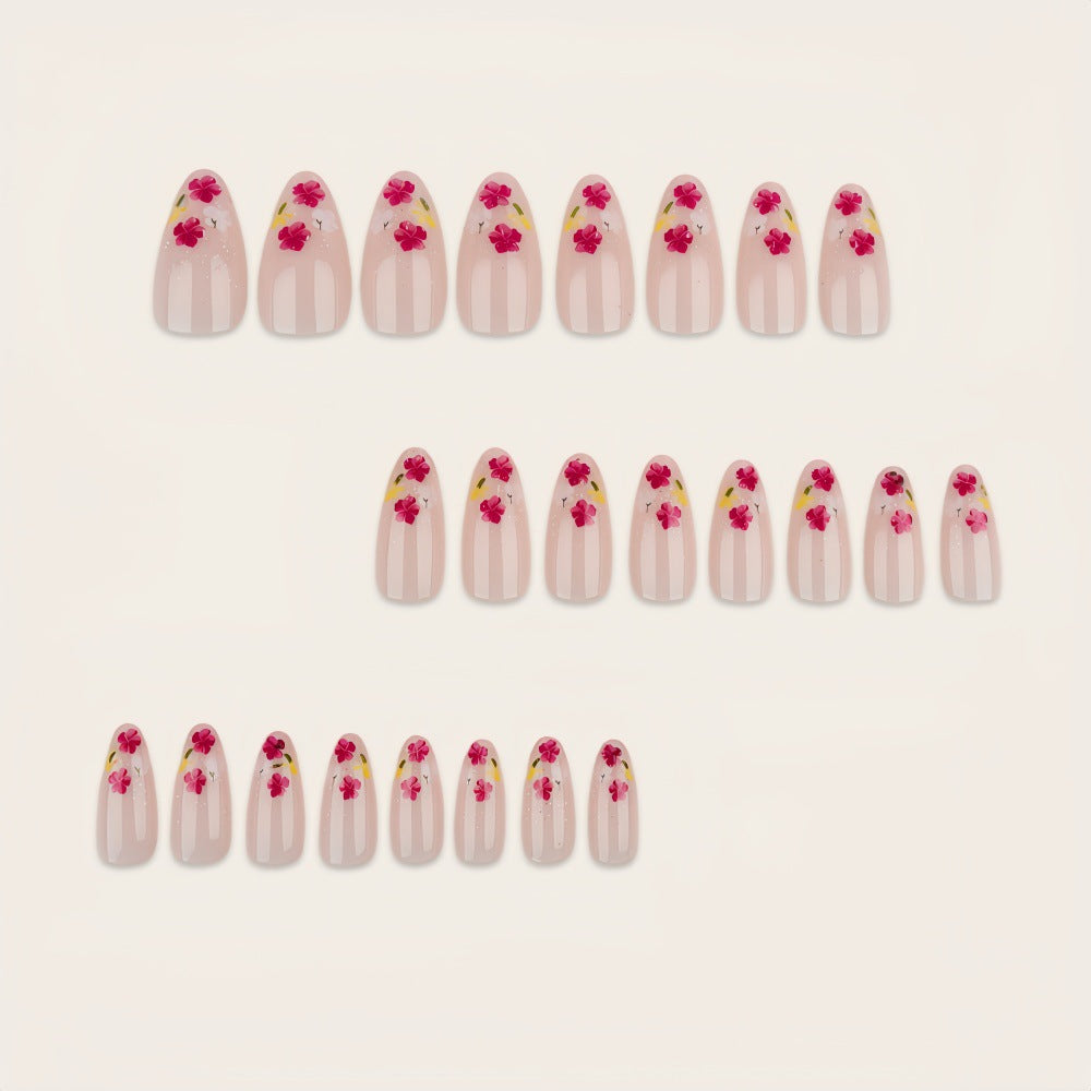 Elegant artificial nails with floral decorations Bowlift