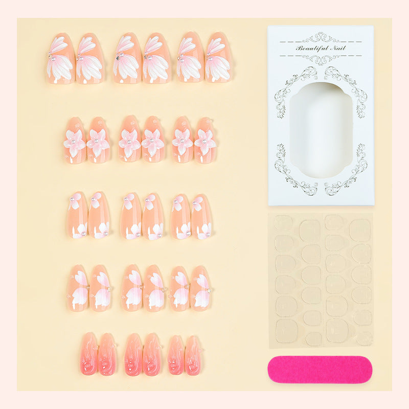 Floral Embellished Press-On Nails Bowlift