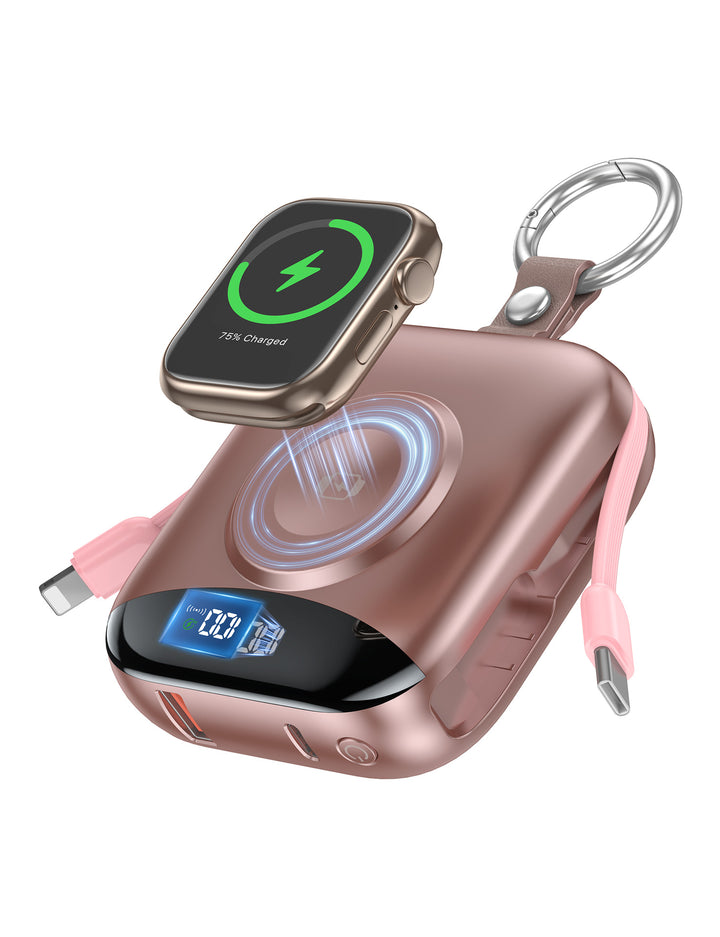 Portable inductive charger with integrated battery and LCD display Bowlift