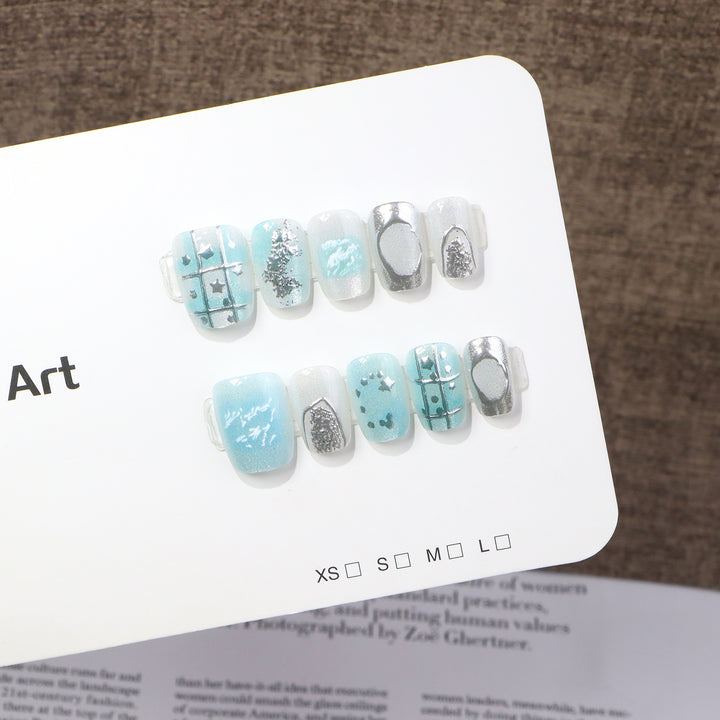 Artistic Press-On Nail Set Bowlift