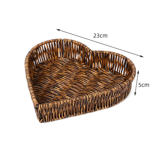 Heart-Shaped Woven Storage Basket Bowlift