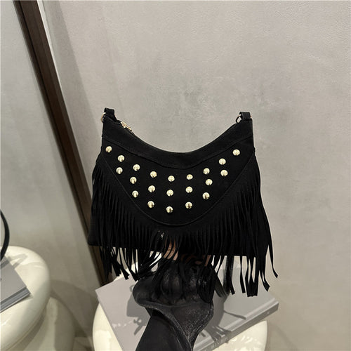 Bohemian Fringe Detail Crossbody Bag Bowlift
