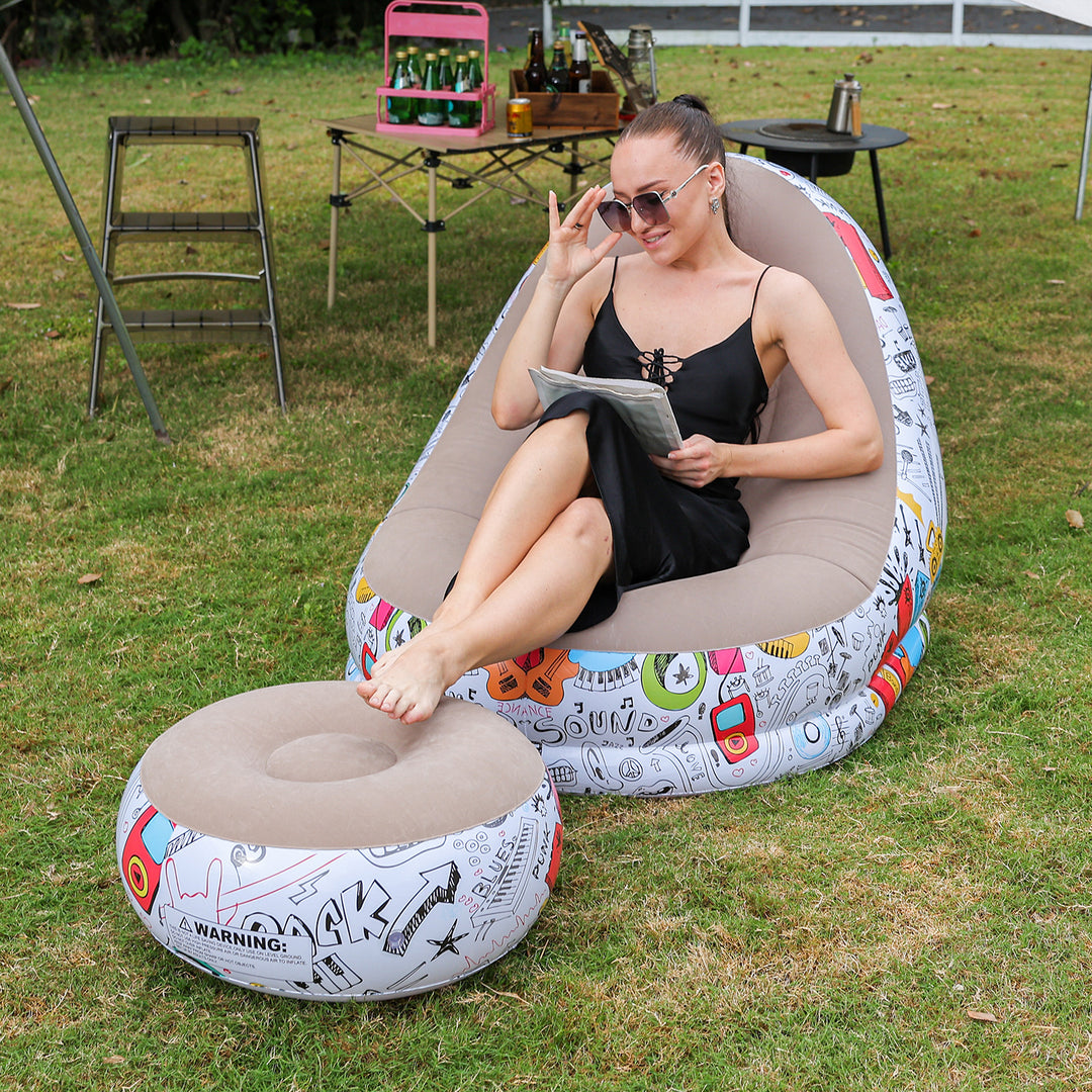 Women Inflatable Comfort Sofa with Ergonomic Backrest Bowlift