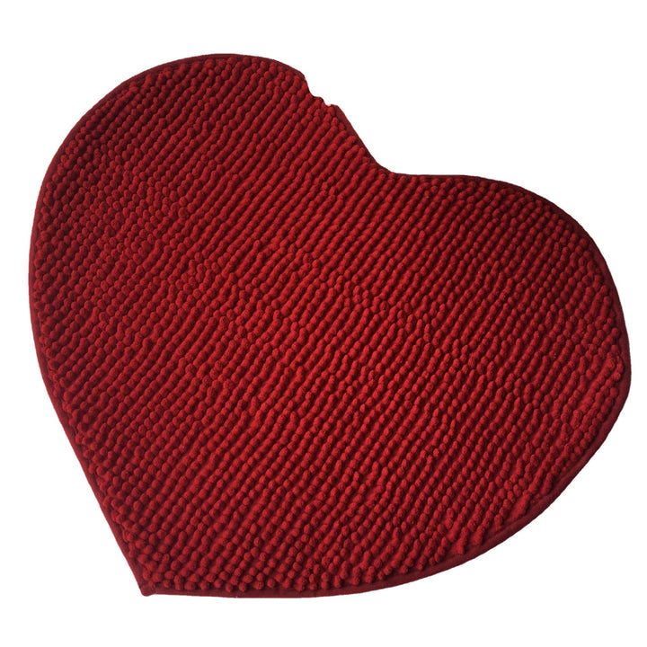 Heart-Shaped Soft Textured Bath Mat Bowlift