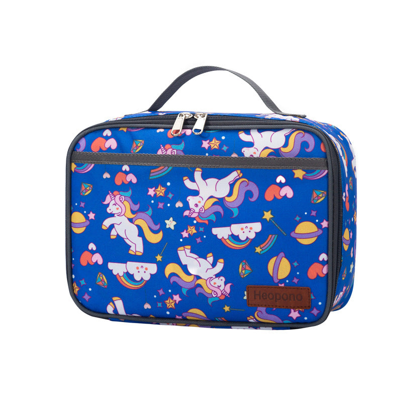 Insulated children's dinosaur lunch case with thermal lining and carry handle Bowlift