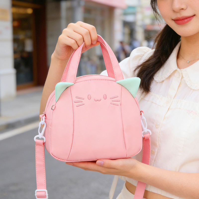 Funny Cat Motif Shoulder Bag Bowlift