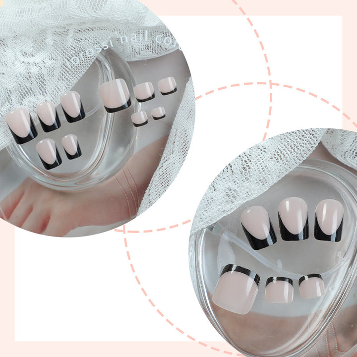 Elegant Press-On Nail Set with Unique Ombre Design Bowlift